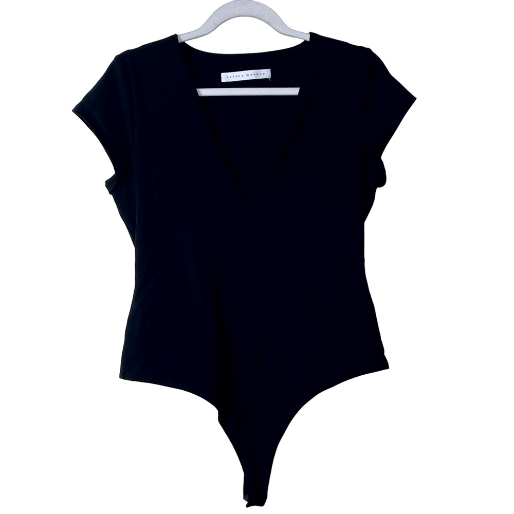 Susana Monaco Black V-Neck Bodysuit